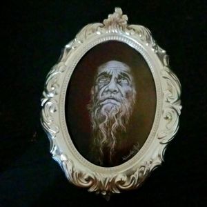 Original framed signed print. Chalk pencil charcoal art. Miranda Jo.